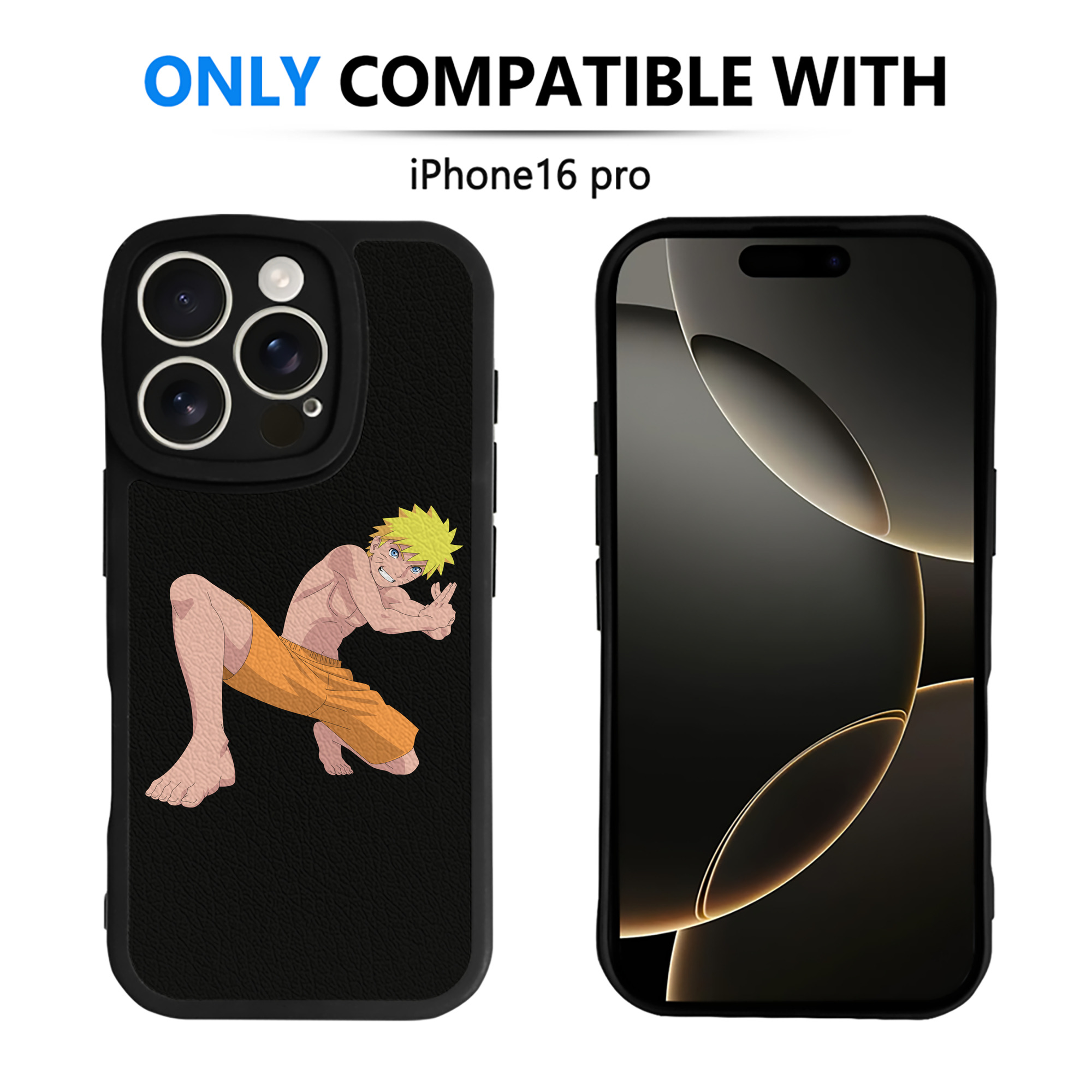 （画像用） NARUTO -ナルト- うずまき ナルト Uzumaki Naruto 【iPhone 16シリーズ対応】シリコンスマホケース（レザー調） 材質：シリコン